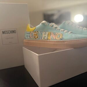 Moschino Women’s Aqua and Yellow Sneakers